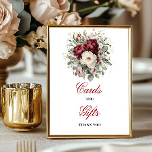Affiche Carte de Table pour Cadeaux et Cartes de Félicitat