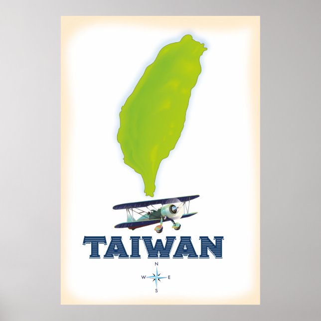 Affiche Carte de Taïwan (Devant)