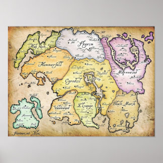 Affiche Carte de Tamriel