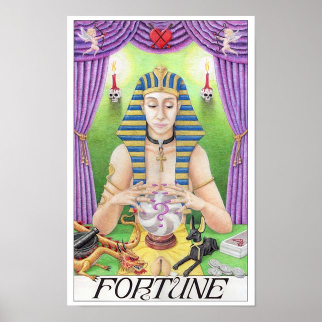 Affiche Carte de tarot de la Fortune (Devant)