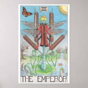 Affiche carte de tarot de l'Empereur