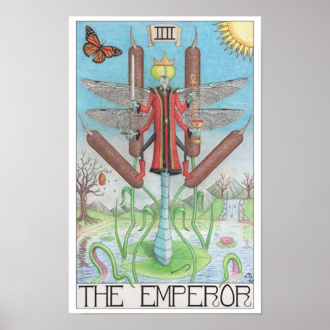 Affiche carte de tarot de l'Empereur (Devant)