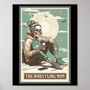 Affiche Carte de Tarot de Maman de Catch Rétro Squelette M