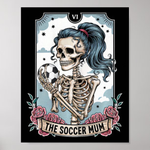 Affiche Carte de tarot de maman de football Squelette Mère