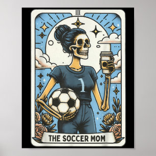 Affiche Carte de tarot de maman de football vintage Hallow