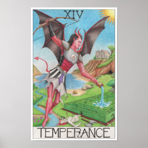 Affiche carte de tarot de Tempérance