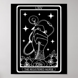 Affiche Carte de Tarot Infirmière Enregistrée Rn Stethosco