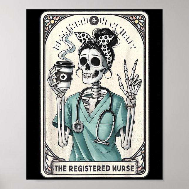 Affiche Carte de tarte de l'infirmière inscrite Skeleton R (Devant)