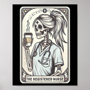 Affiche Carte de tarte de l'infirmière inscrite Skeleton R