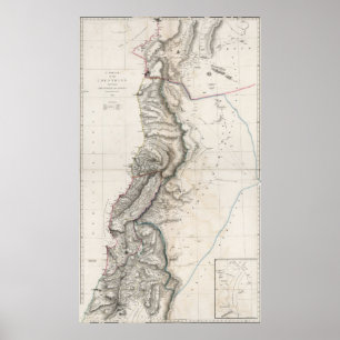 Affiche Carte de Terre Sainte 1814