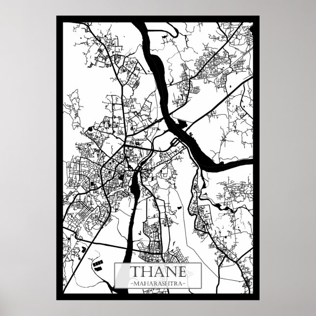 Affiche Carte de Thane Maharashtra (Devant)