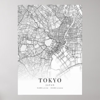 Affiche Carte de Tokyo