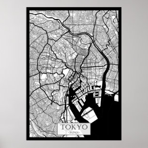Affiche Carte de Tokyo Japon