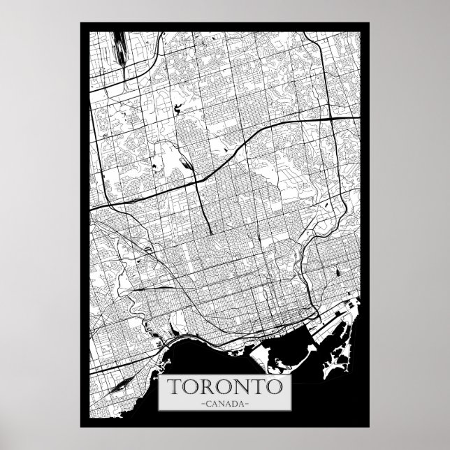 Affiche Carte de Toronto Canada (Devant)
