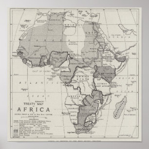 Affiche Carte de Traité de l'Afrique