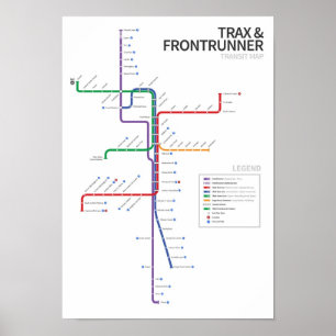 Affiche Carte de transit de rail de l'Utah