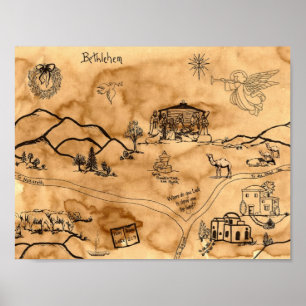 Affiche Carte de trésor de Noël