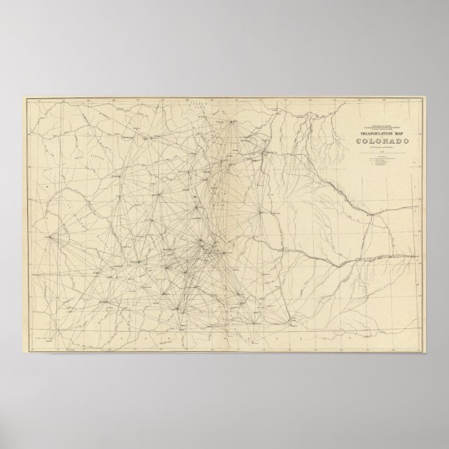 Affiche Carte de triangulation du Colorado (Devant)