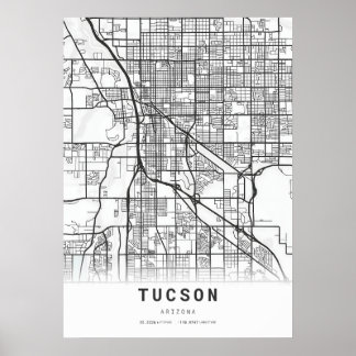 Affiche Carte de Tucson