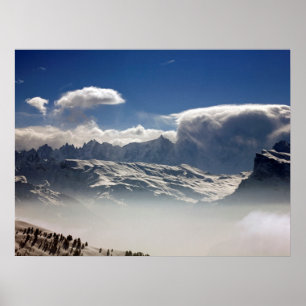 Affiche Carte de vacances Mont Blanc France