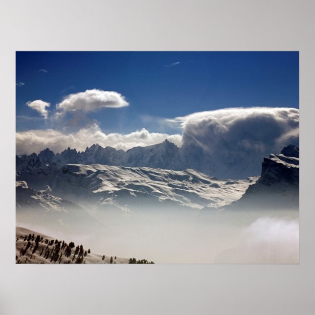 Affiche Carte de vacances Mont Blanc France (Devant)