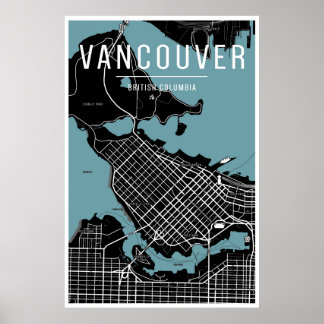 Affiche Carte de Vancouver