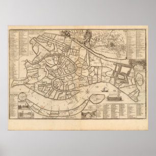 Affiche Carte de Venise par Nicolas de Fer 1725