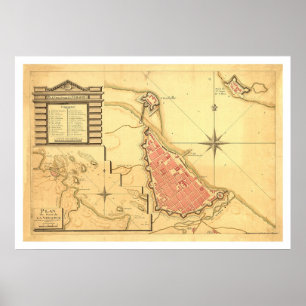 Affiche Carte de Veracruz, Mexique par G. de Bois 1798
