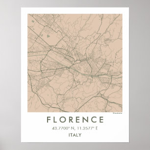 Affiche Carte de ville personnalisée de Florence Italie af