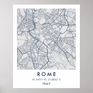 Affiche Carte de ville personnalisée de Rome Italie affich