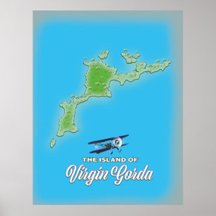 Affiche Carte de Virgin Gorda
