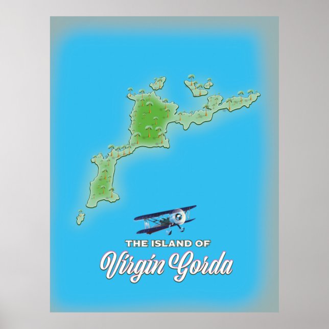 Affiche Carte de Virgin Gorda (Devant)