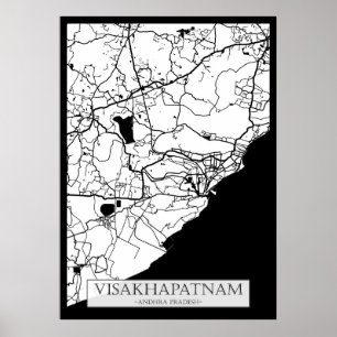 Affiche Carte de Visakhapatnam Andhra Pradesh