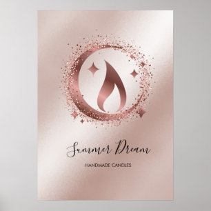 Affiche Carte de visite de chandelle de miel simple et mod