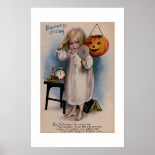 Affiche Carte de vœux vintage Halloween