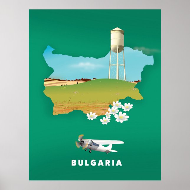 Affiche Carte de voyage Bulgarie (Devant)