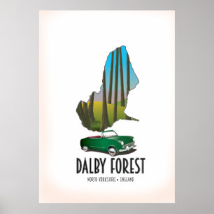 Affiche Carte de voyage de Dalby Forest North Yorkshire