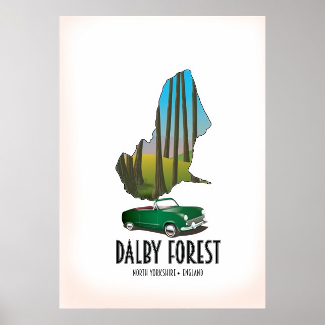 Affiche Carte de voyage de Dalby Forest North Yorkshire (Devant)