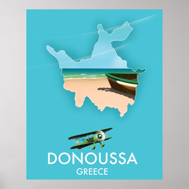 Affiche Carte de voyage de Donoussa Grèce (Devant)