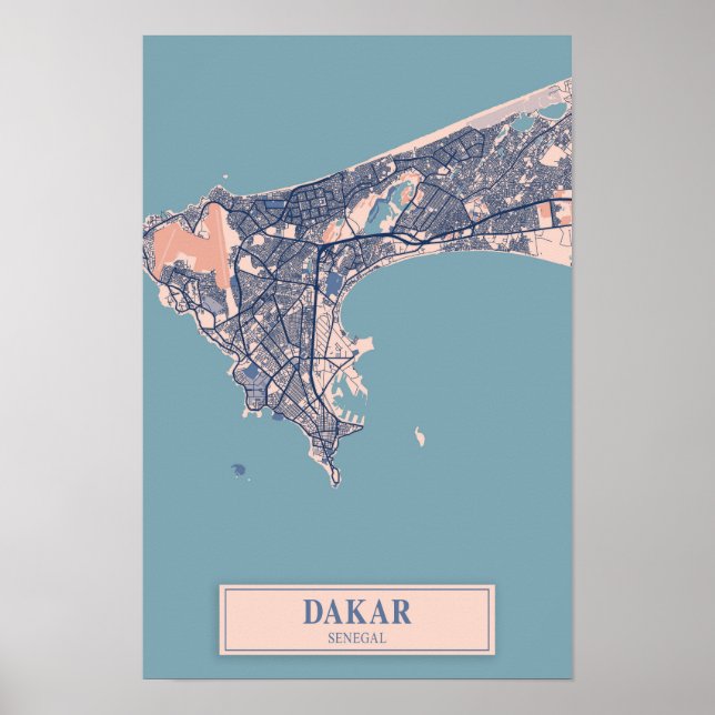 Affiche Carte de voyage de la ville venteuse de Dakar Séné (Devant)