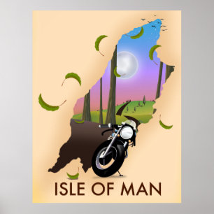 Affiche Carte de voyage de l'île de l'homme