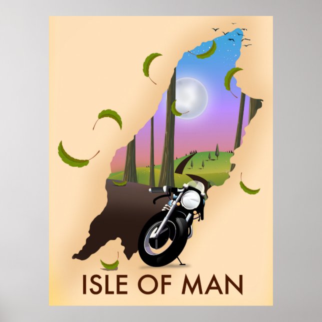 Affiche Carte de voyage de l'île de l'homme (Devant)