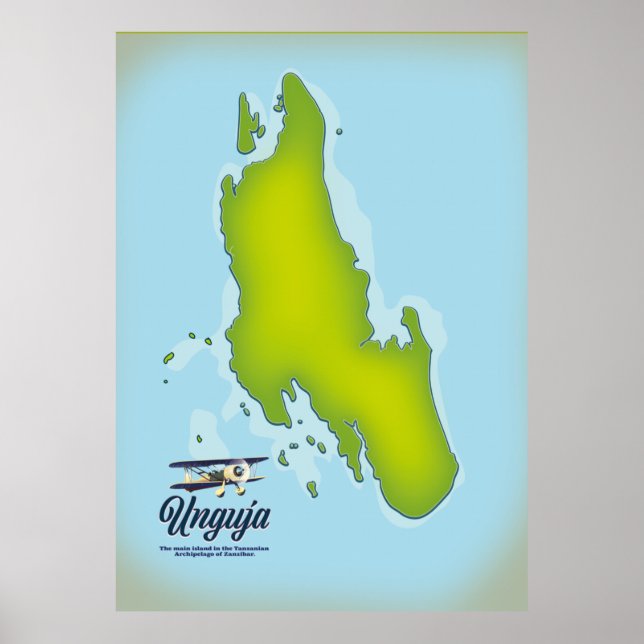 Affiche Carte de voyage de l'île d'Unguja (Devant)
