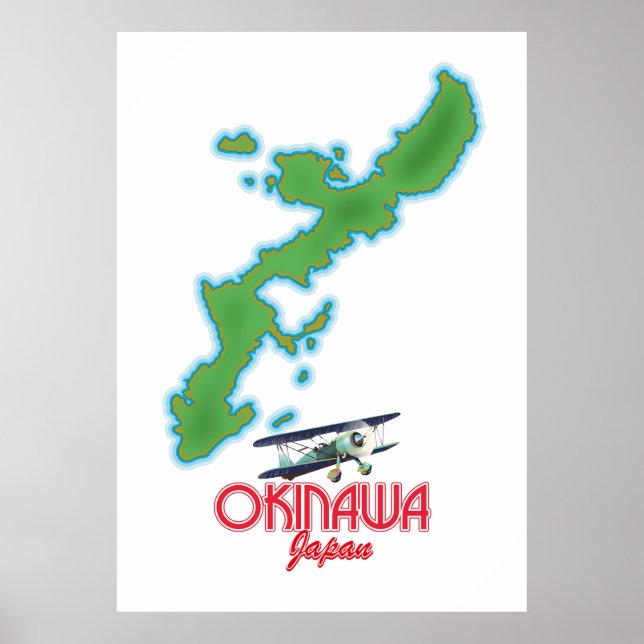 Affiche Carte de voyage du Japon d'Okinawa (Devant)