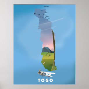 Affiche Carte de voyage du Togo