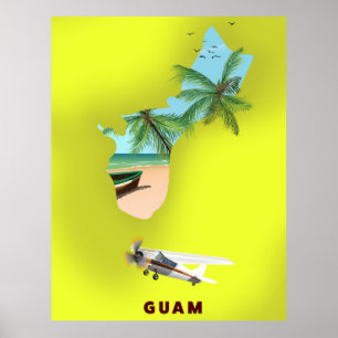 Affiche Carte de voyage illustrée de Guam