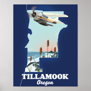 Affiche Carte de voyage Tillamook Oregon