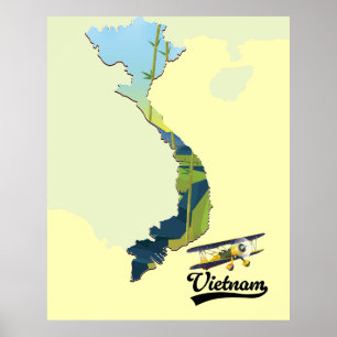 Affiche Carte de voyage Vietnam