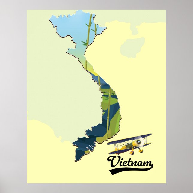 Affiche Carte de voyage Vietnam (Devant)