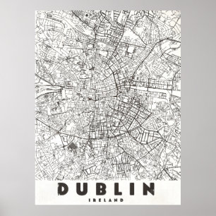 Affiche Carte de voyage vintage de Dublin Irlande